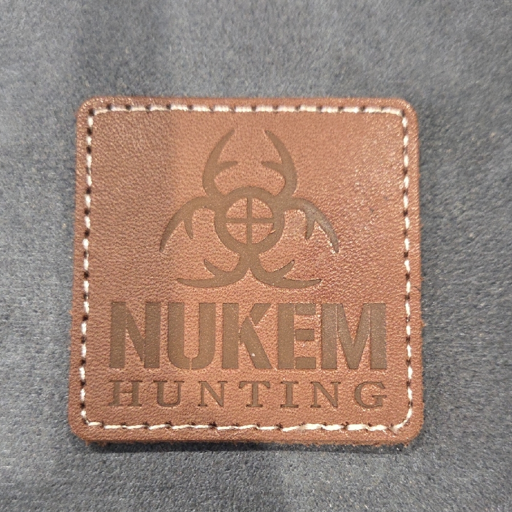 Brown Leather Nukem Hunting Hat Patch